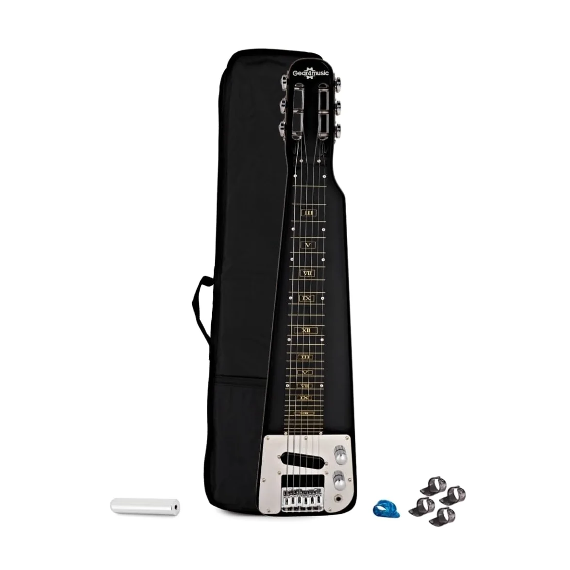 Lap Steel Kit de guitare par Gear4music avec glissière Tonebar et piques pour les doigts