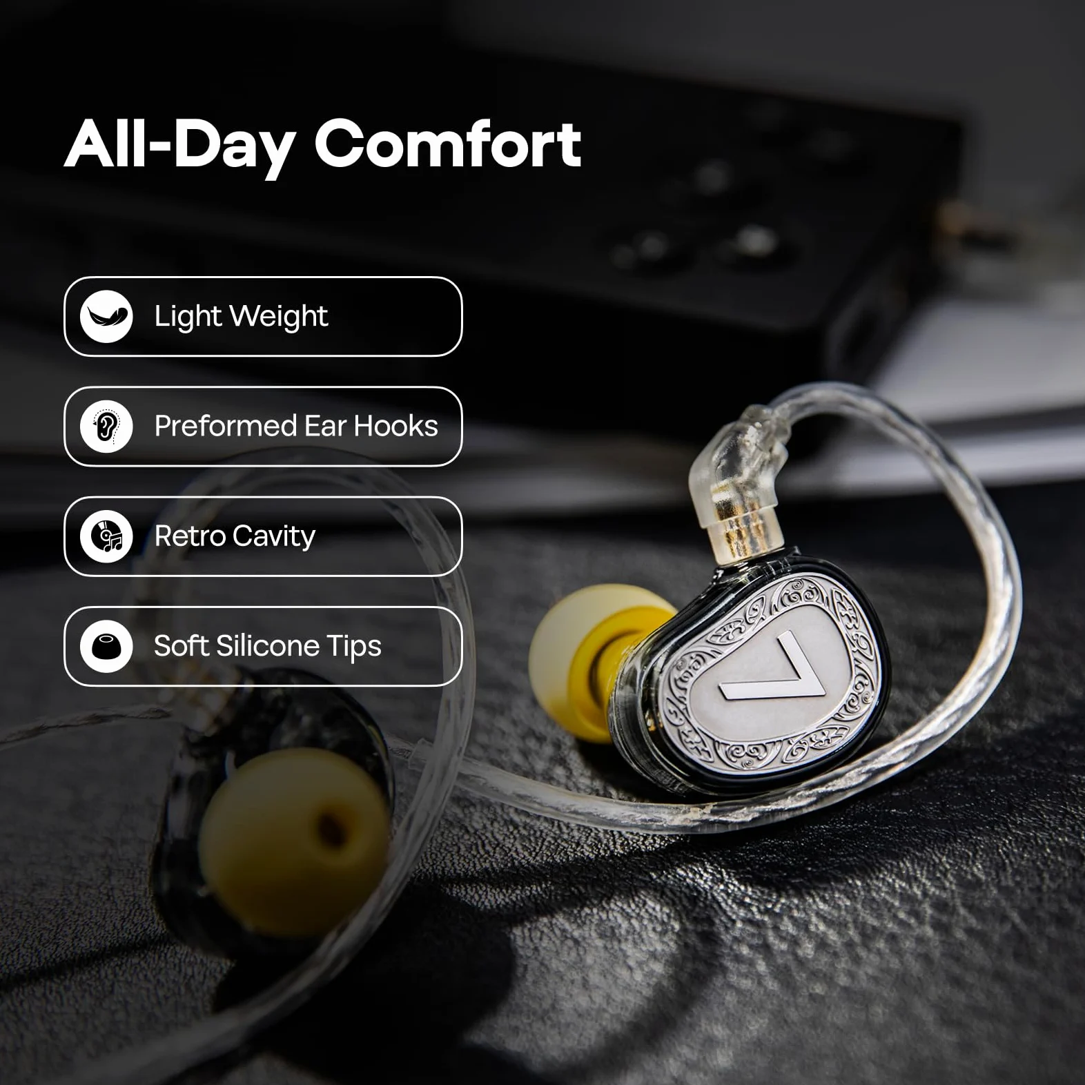Linsoul 7Hz Elua Ultra Moniteur Intra-auriculaire, Écouteur à Double Pilote Dynamique, HiFi Filaires IEM avec câble OFC Haute pureté pour Musiciens audiophiles (Argent)