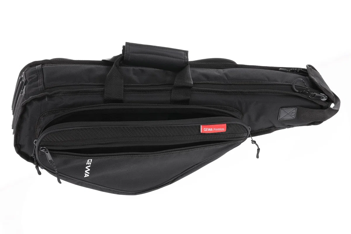 GEWA sac de transport Premium pour saxophone alto - Cordura 600 Denier - Résistant à la déchirure et à l'eau - Rembourrage de 30 mm - Poche pour le bocal - Noir