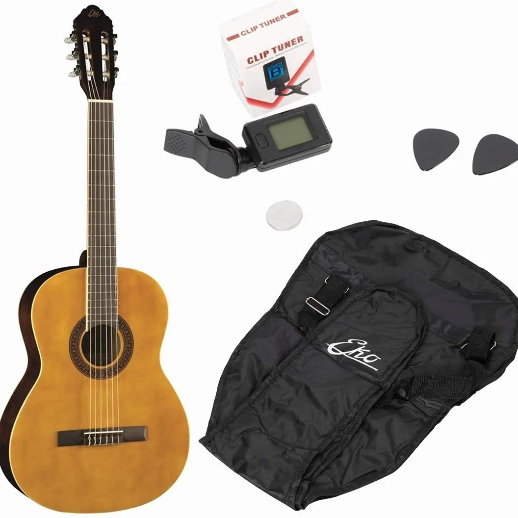 EKO GUITARS - CS-10 PACK, Guitare Classique CS-10 en version Pack avec Accordeur, Médiators et Housse