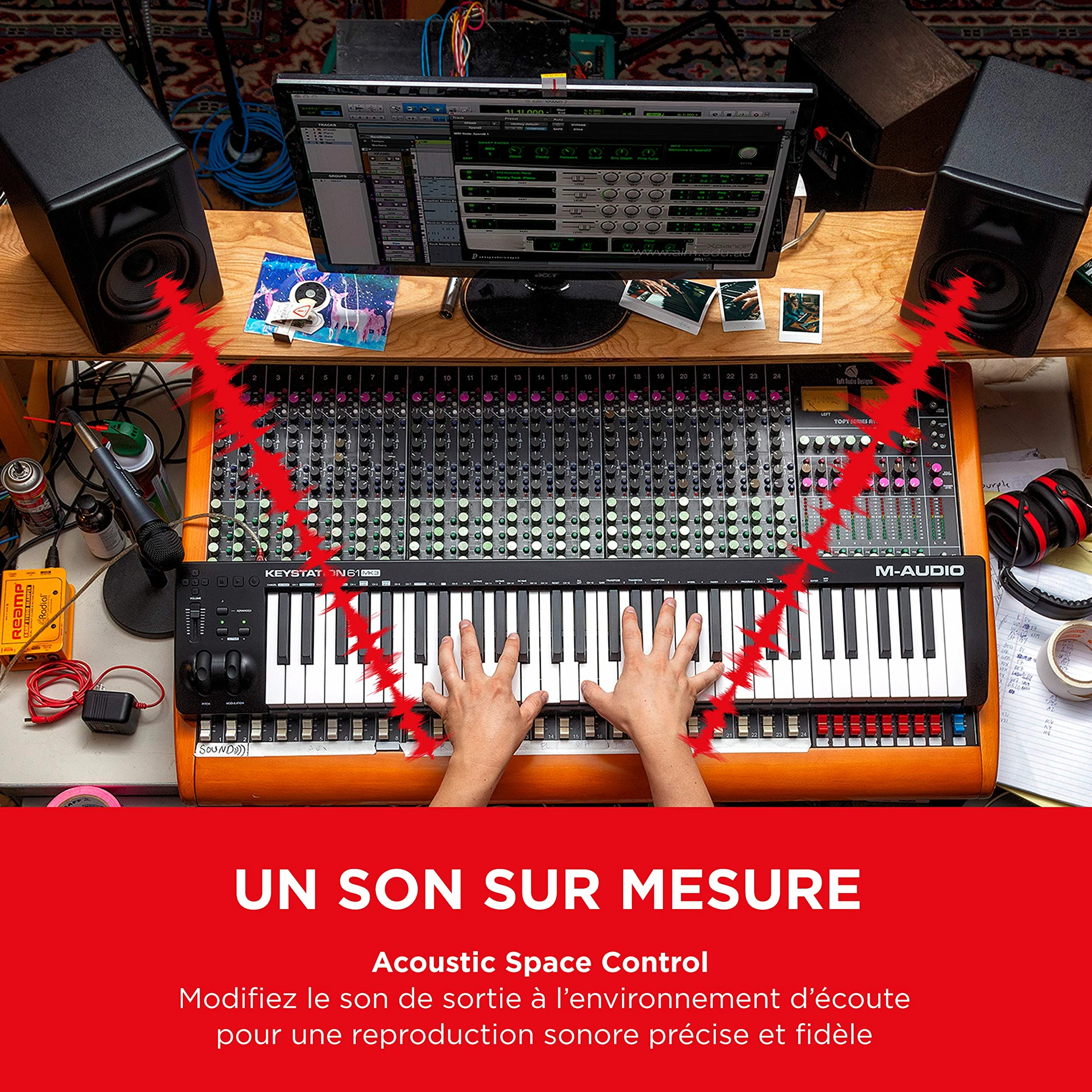M-AUDIO BX5 Moniteur de Studio Simple 5 Pouces pour Production Musicale et Mixage avec Contrôle de l Espace Acoustique, Enceinte Active 2 Voies