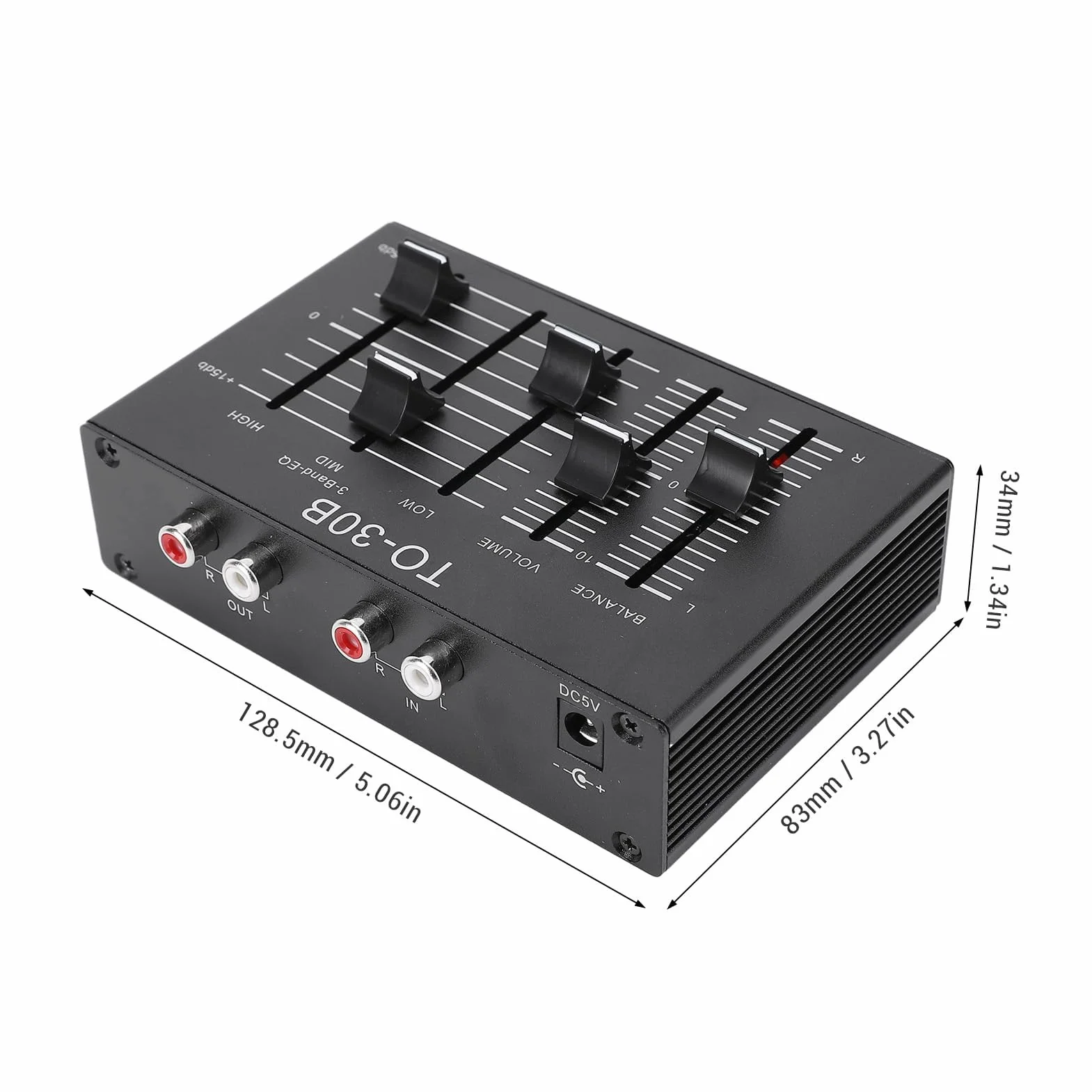 Égaliseur EQ, 3 Bandes Stéréo Haut Moyen Bas avec Contrôle du Volume HIFI, Préampli Sonore pour Électronique Haut-parleurs Amplis Casque Musique Domestique Professionnel