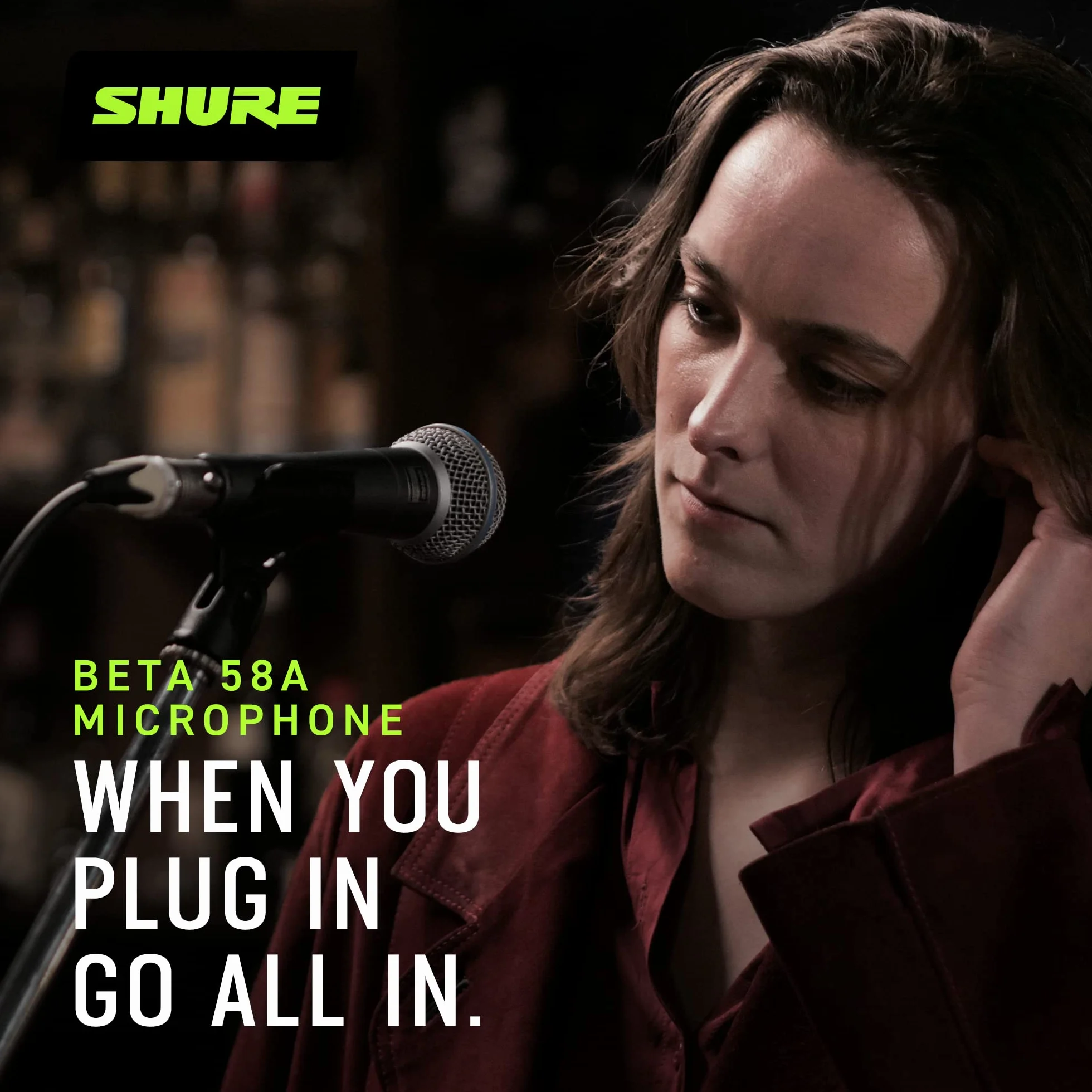 Shure Beta 58A Microphone Vocal - Micro Dynamique Supercardioïde à Un Élément pour la Scène et Le Studio, avec Adaptateur de Pied Réglable A25D, Adaptateur de Filetage de 5/8" à 3/8" (Euro)
