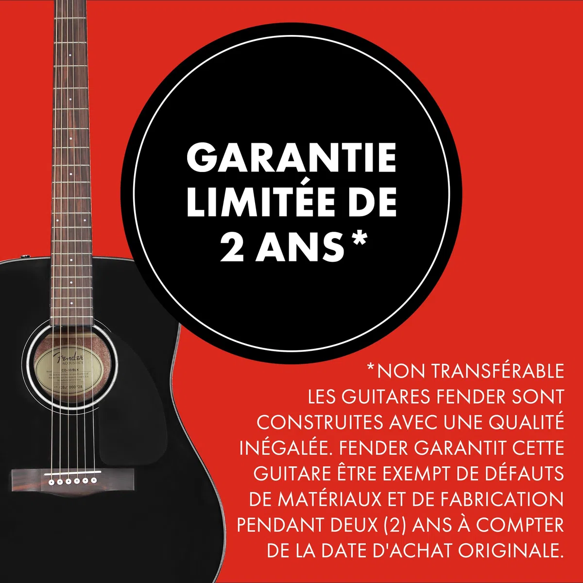 Fender Guitare Acoustique CD-60 Dreadnought V3, Touche en Noyer, Noir, Idéale pour les Guitaristes Débutants et Intermédiaires, Incluant des Cours Virtuels Gratuits sur Fender Play