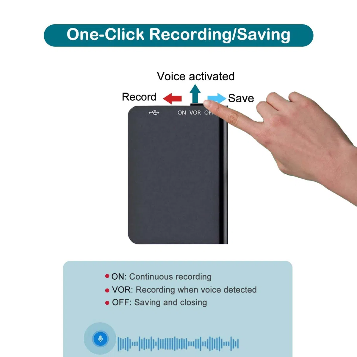 Mini enregistreur vocal - 16 Go - Avec activation vocale - Rechargeable par USB - Pour réunions, interviews, leçons
