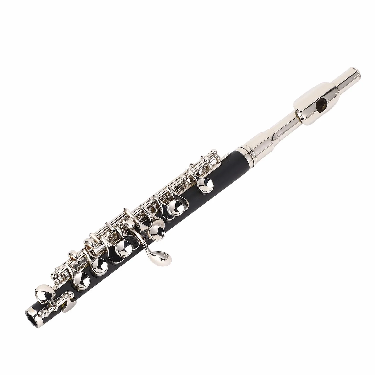 Clé Professionnelle C Piccolo Flûte Facile à Jouer pour les Débutants, Corps en Cuivre Ni, Trous de Soufflage CNC de Précision, Clés Brillantes