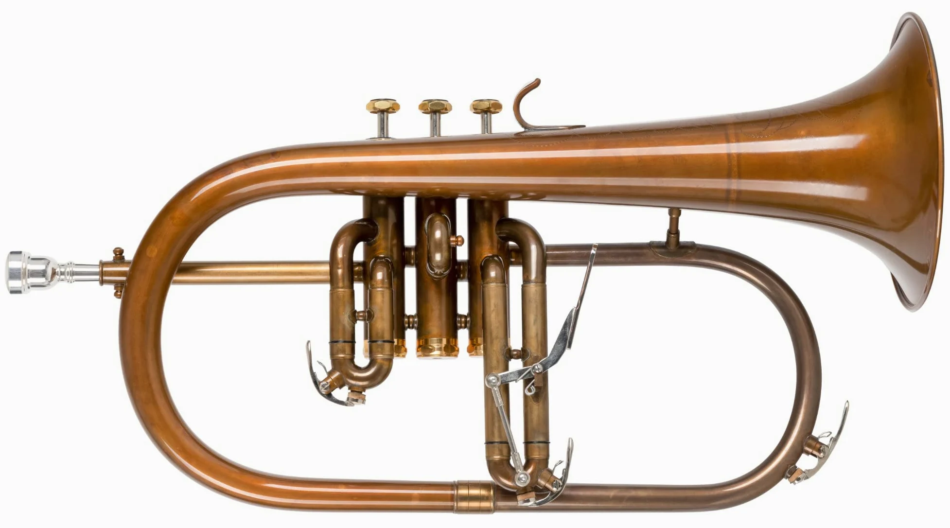 FH-60GV Bugle - en bronze phosphoreux - Accord : Bb - Pavillon Ø : 152 mm - avec étui léger - traité à l'acide et verni transparent