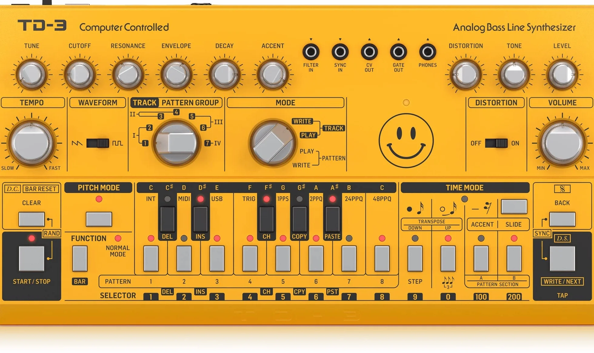 Behringer Td-3-Am Synthétiseurs de Basse Analogique avec Vco, Vcf, Séquenceur 16 Pas, Effets de Distorsion et Jusqu'à 16 Voix de Polyphonie en Poly Chain