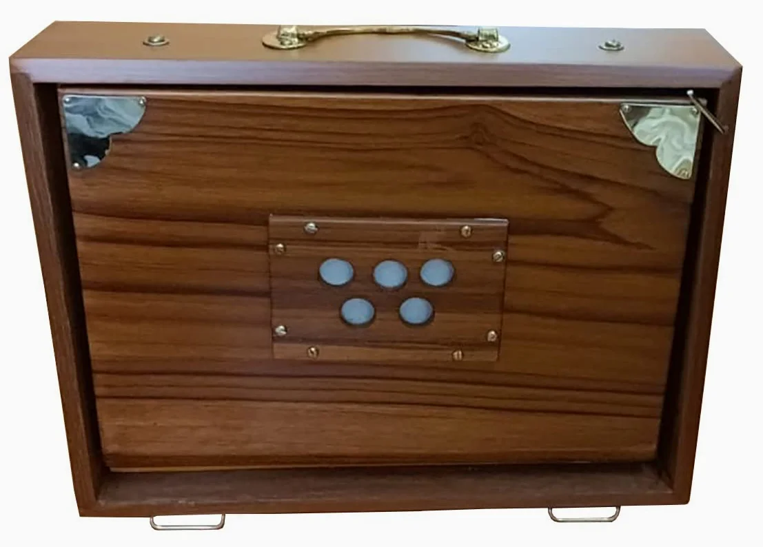 Compact 13-Inch SHRUTI BOX in 440 hz. Top-grade Teak Wood, Full Range, Deep Sound