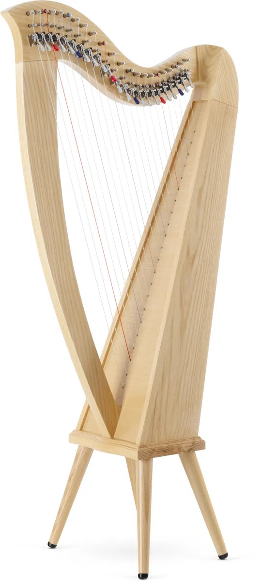 Classic Cantabile H-22LG Harpe Celtique 22 cordes en Mi bémol majeur, frêne, mécanique demi-ton premium, pieds, housse et 2 clés d’accord, hauteur 106,5 cm.