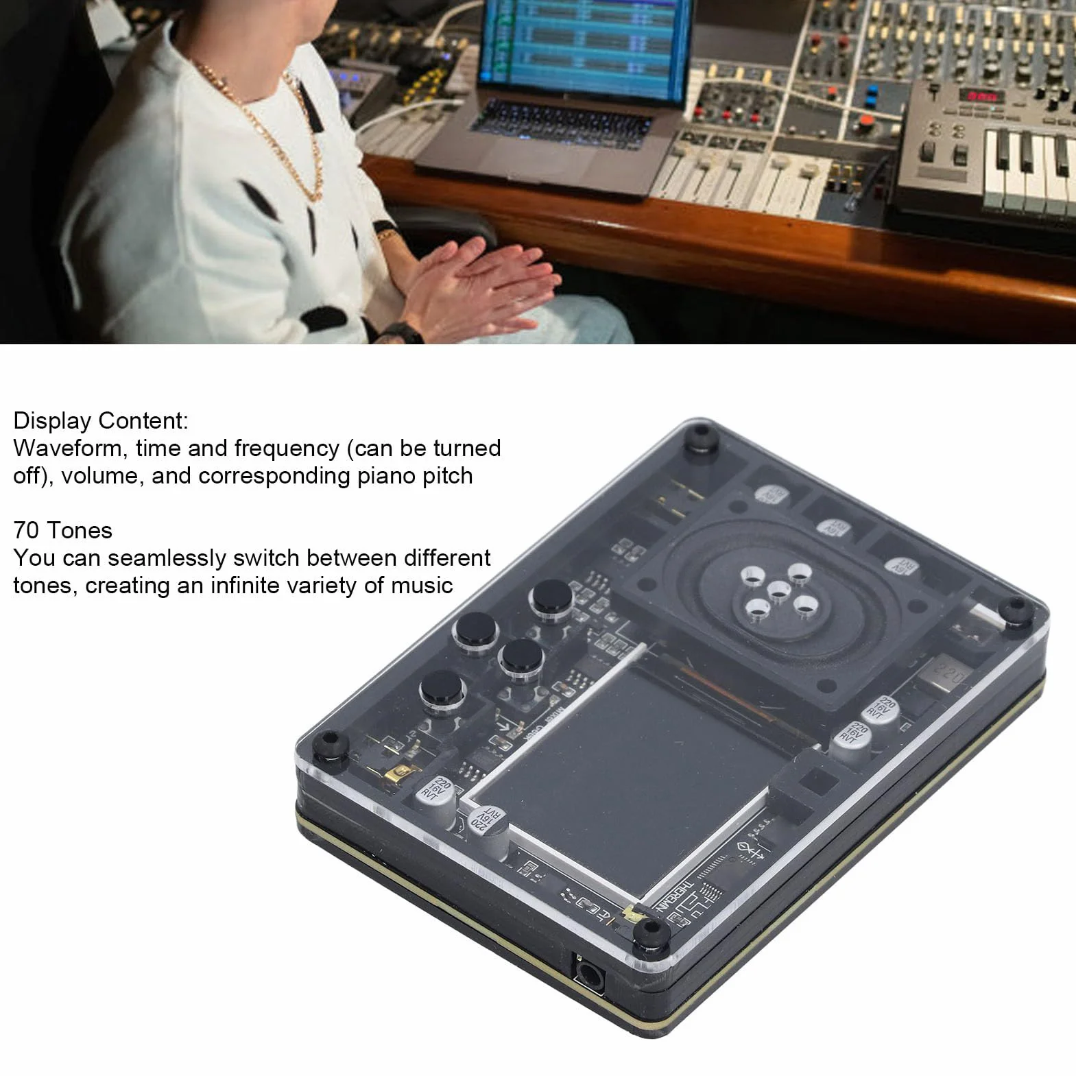 Generic Theremin Instrument de Musique électronique à Affichage Dynamique à écran Dynamique de 70 Tons pour Créer des Airs Fascinants, Module de Thérémine Portable pour Musiciens, Matériel