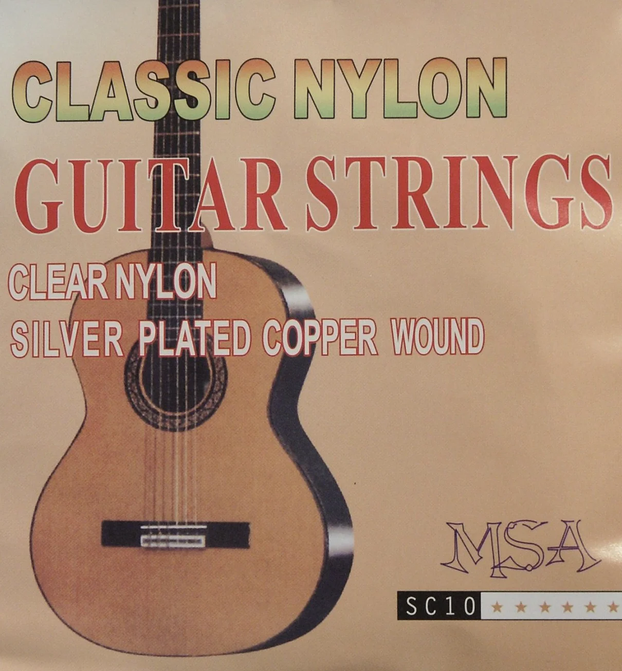 4/4 guitare classique nature avec accessoire, set sac, cordes, plectre, accordeur