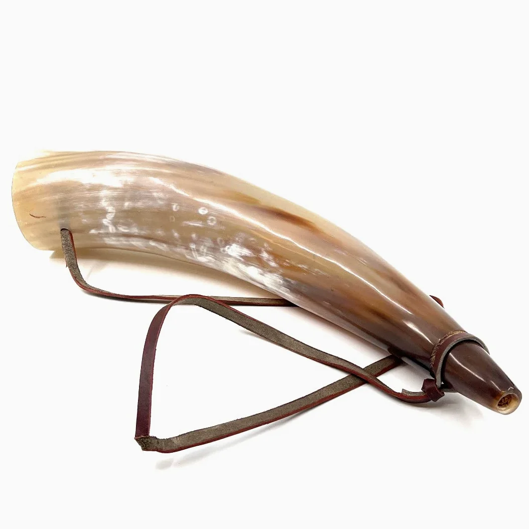 HORNCRAFT Bugle en corne de bœuf | Corne de guerre viking | Trompette sonore de combat | 33 cm | clairon poli léger | Chasse de style trompette | Parfait pour la reconstitution