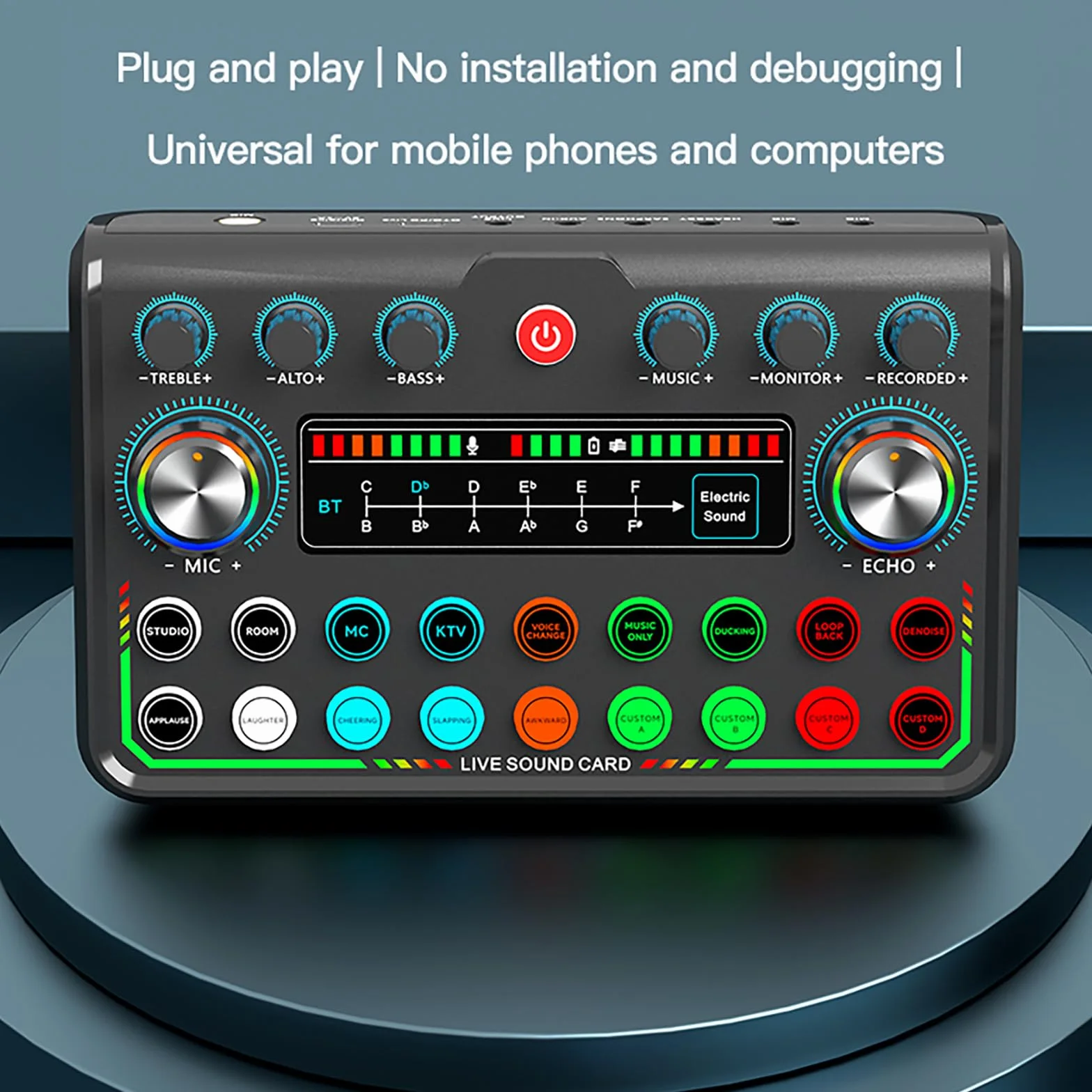 NEWFUN Table de Mixage,Audio Mixer, Compatible Avec les Ordinateurs et les Smartphones Pour les DJ, les Enregistrements en Studio de Musique, le Streaming en Direct