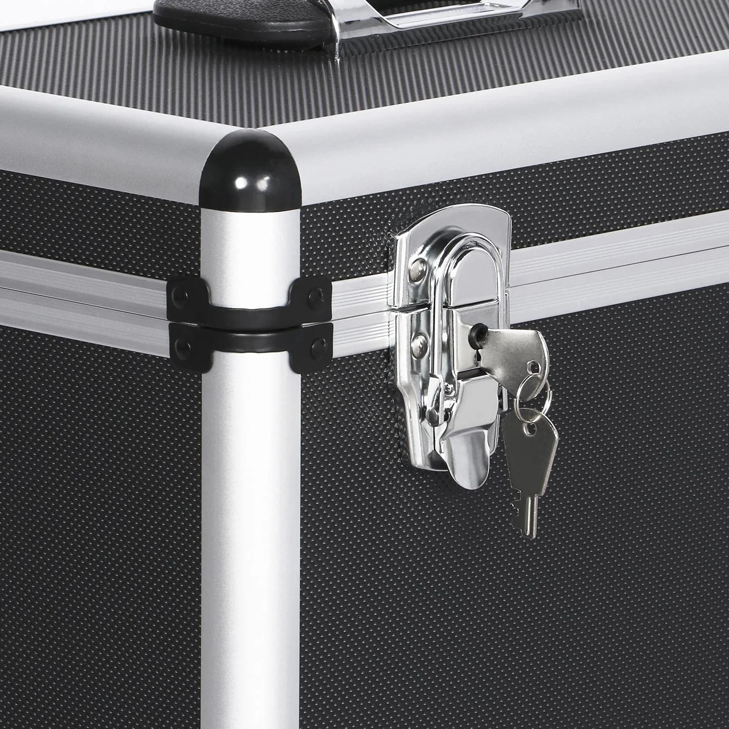 Yaheetech Étui pour Disques Vinyles de 33 Tours Mallette de Rangement pour Collection de DJ Valise Vinyles avec Fermeture à Clé pour 50 Albums 35x20x36 cm Noir