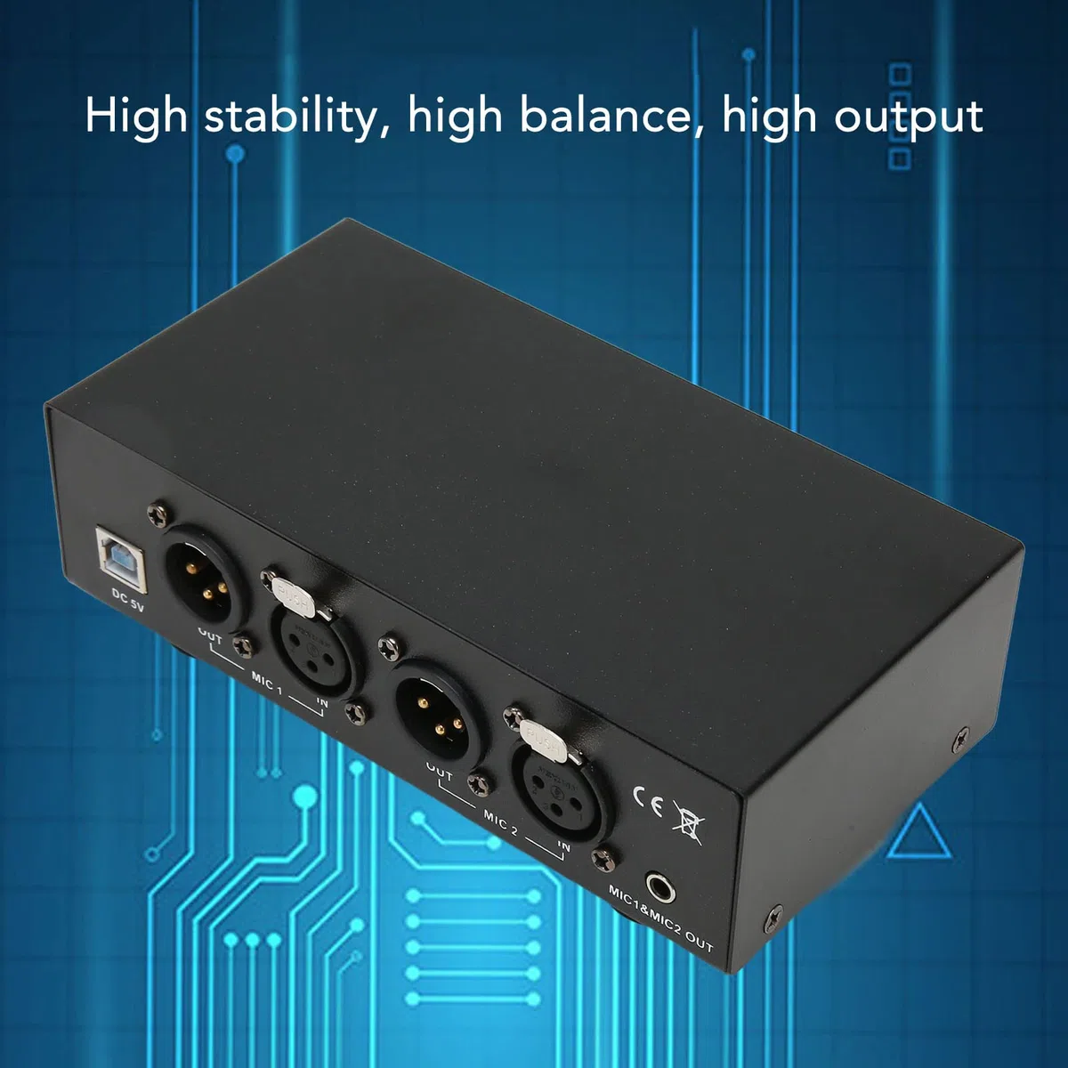 Alimentation Fantôme, Alimentation Fantôme 2 Canaux 48 V avec Câble XLR, Alimentation Universelle pour équipement D'enregistrement de Musique, Filtrage Passe-Bas