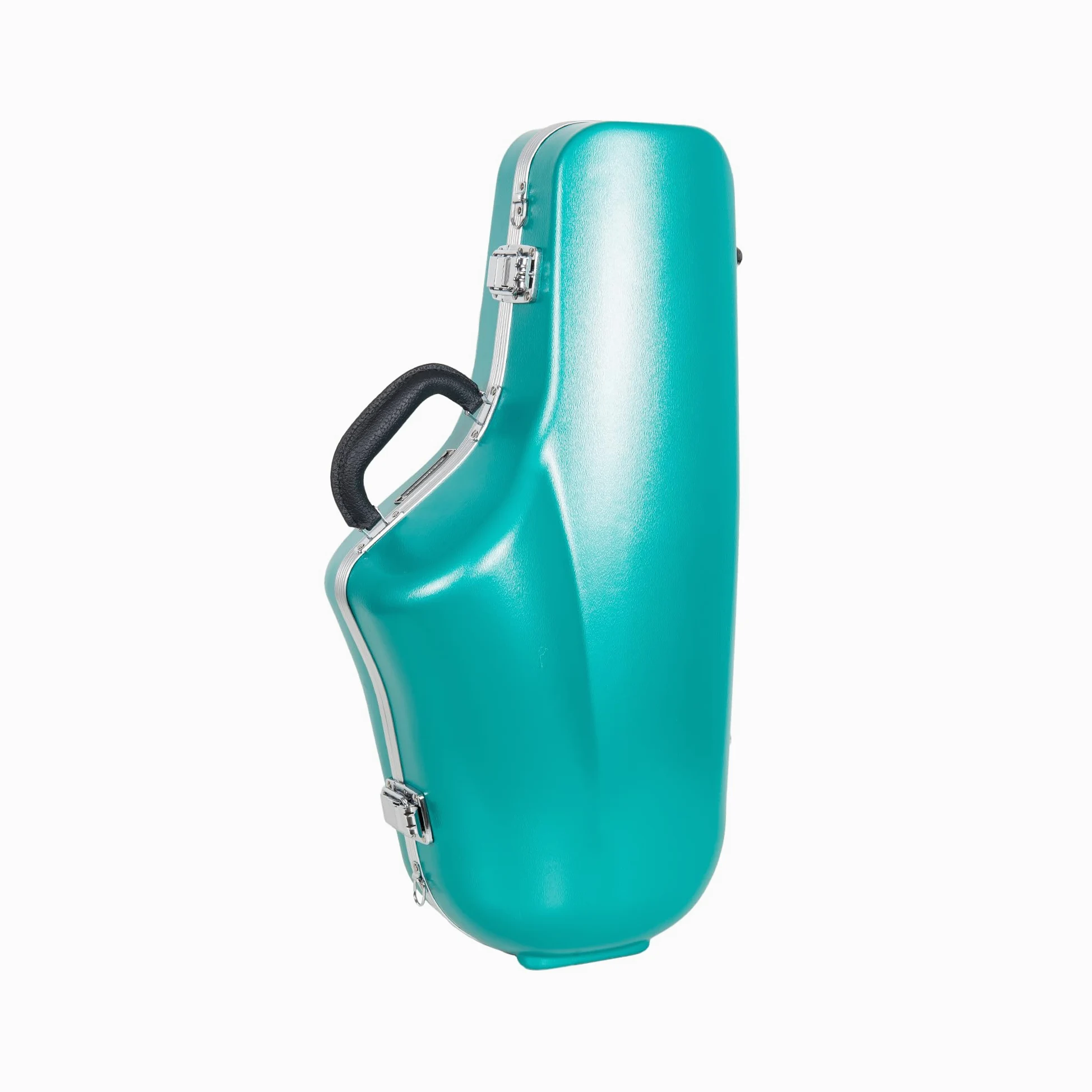 Crossrock Étui Contour ABS pour Saxophone Alto | Finition Bleu Menthe, Intérieur Velours Bourgogne, Serrure, Poche Accessoire, Poignée Ergonomique