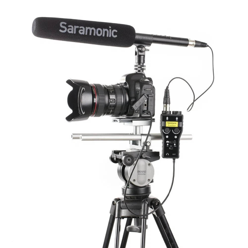 Saramonic SmartRig+ Microphone karaoké XLR / 3,5 mm à 2 canaux Mélangeur Audio Préampli et Interface de Guitare pour appareils Photo Reflex numériques Caméscope iPhoneX 8 7 et iPad Smartphone Android