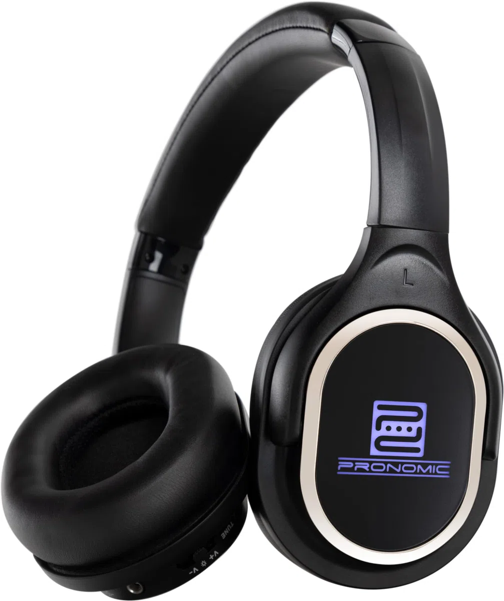 Pronomic SCBS-41 USB-C Silent Disco V2 Band Set - 1 Émetteur Et 4 Casques sans-Fil - 3 Canaux avec Mixs Séparés - Répétitions Silencieuses sans Câbles - USB-C - 863–865 MHz - Noir