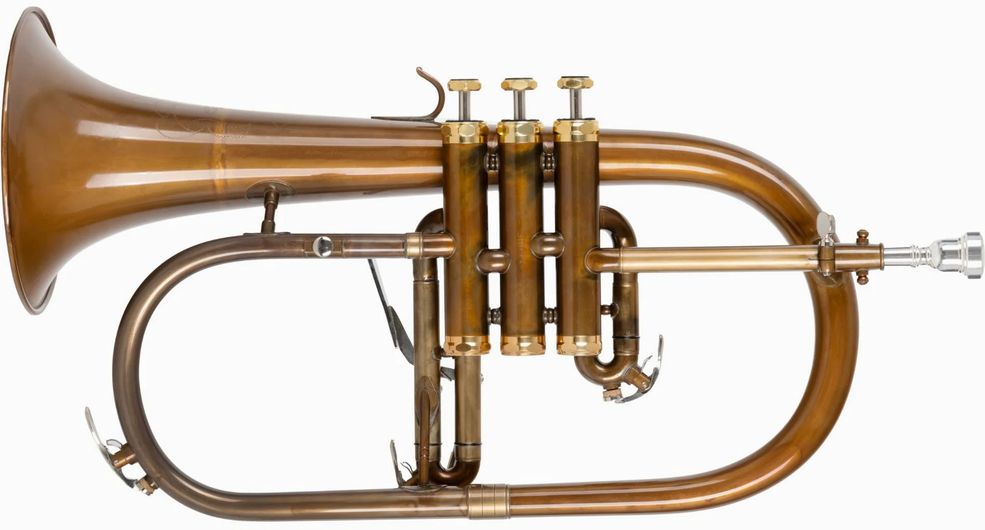 FH-60GV Bugle - en bronze phosphoreux - Accord : Bb - Pavillon Ø : 152 mm - avec étui léger - traité à l'acide et verni transparent