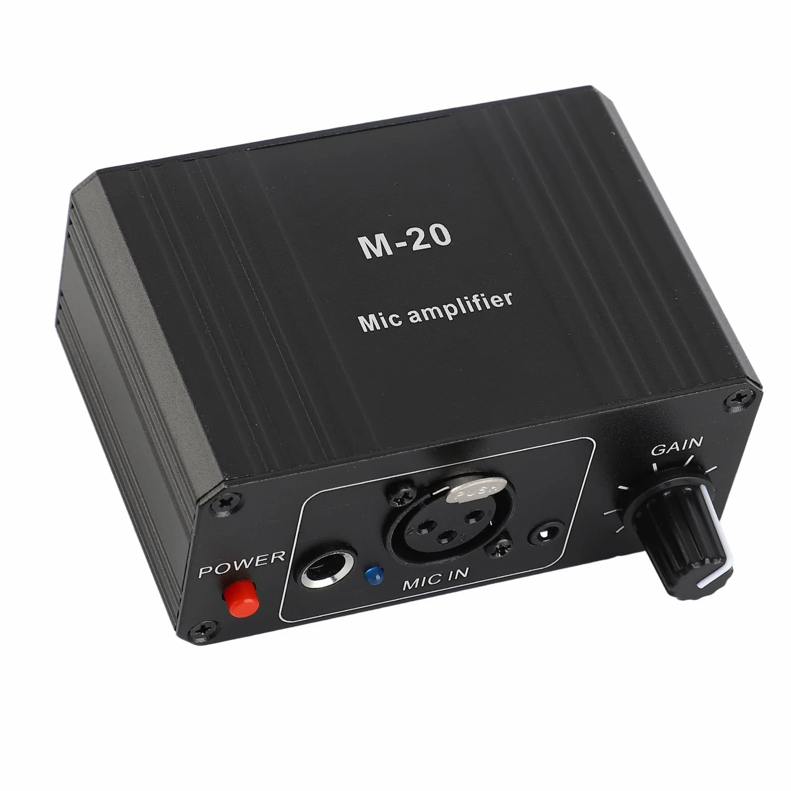Préampli Micro à Gain élevé, Bruit Ultra Faible, Alimentation 48 V, Boîtier en Métal Noir, Préamplificateur Micro à Sortie XLR pour Studios Maison et Studios Professionnels,