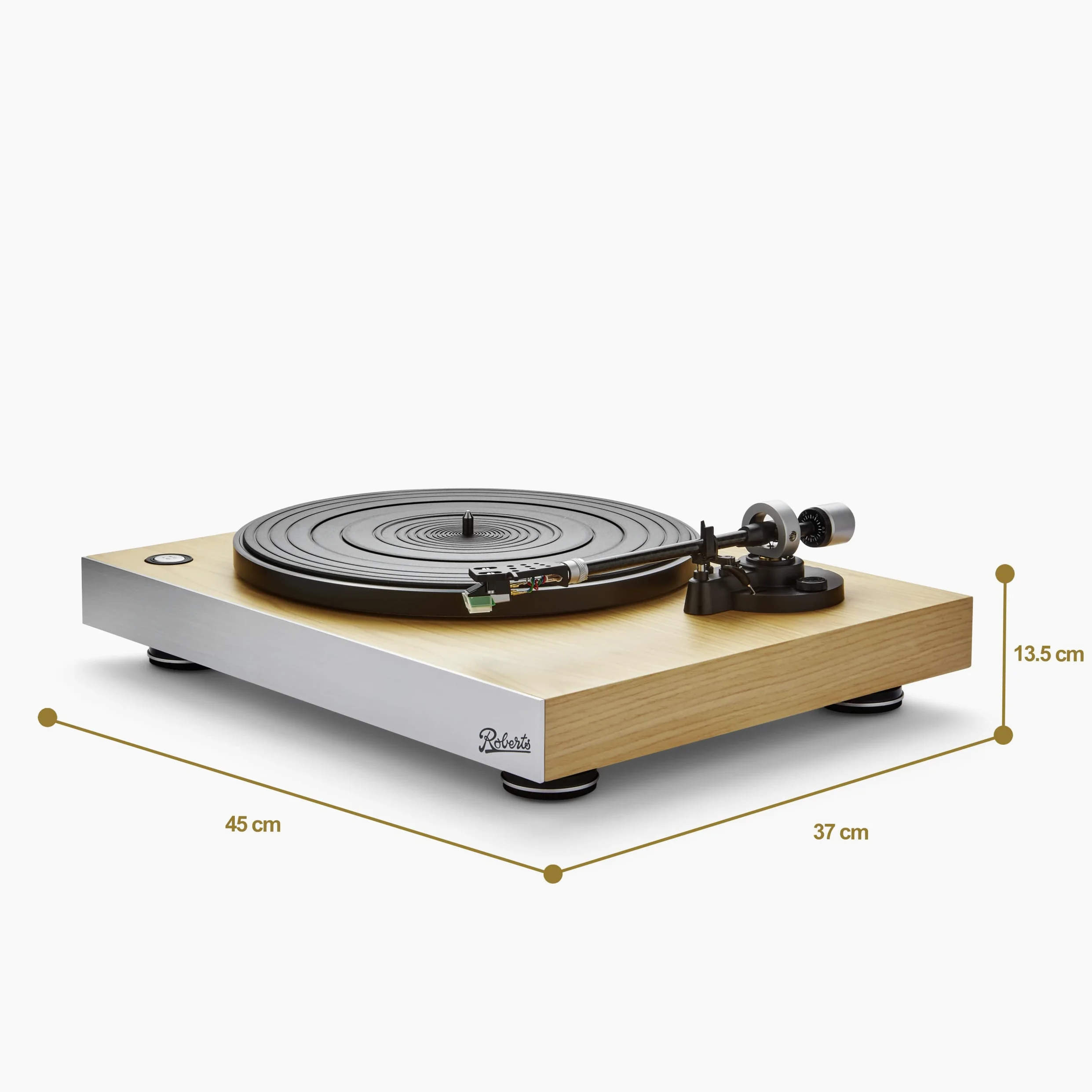 Stylus Luxe – Platine à entraînement Direct avec préampli, chêne Clair