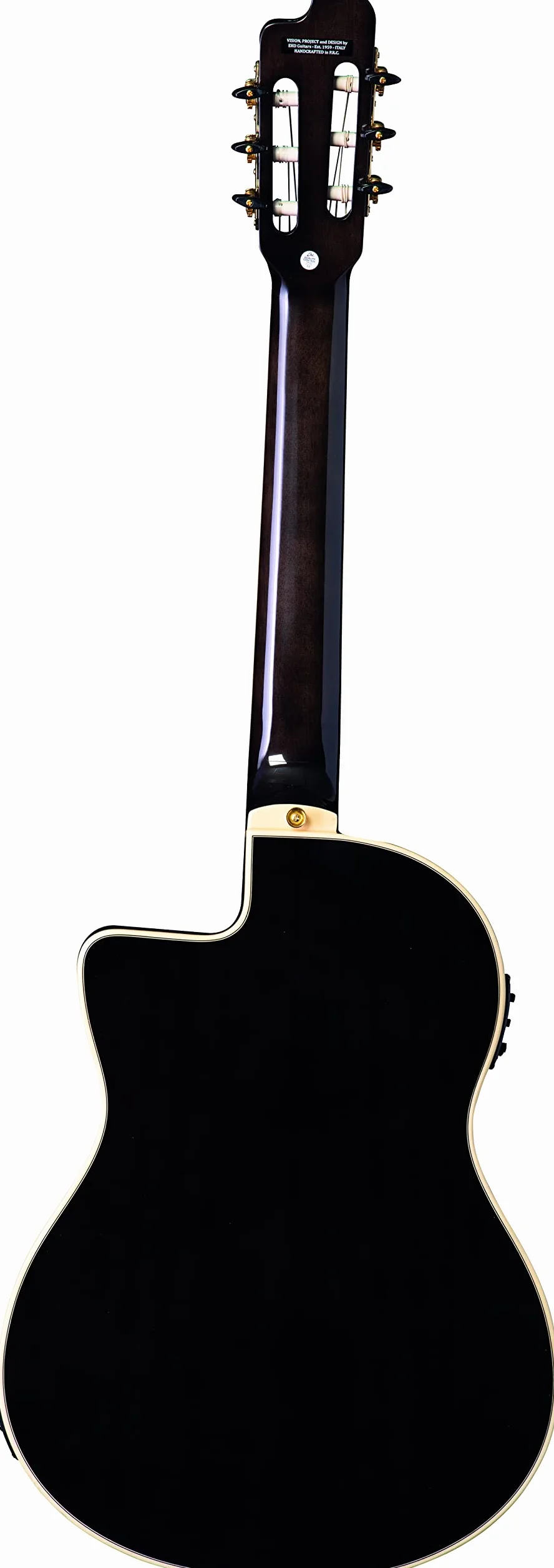 EKO GUITARS – NXT NYLON N100CE SEE THROUGH BLACK, Guitare Classique Électrifiée Cutaway, Table Épicéa, Eclisses, Fond et Manche Acajou, Touche South American Roupanà, Mensur 650 mm, Couleur Noir