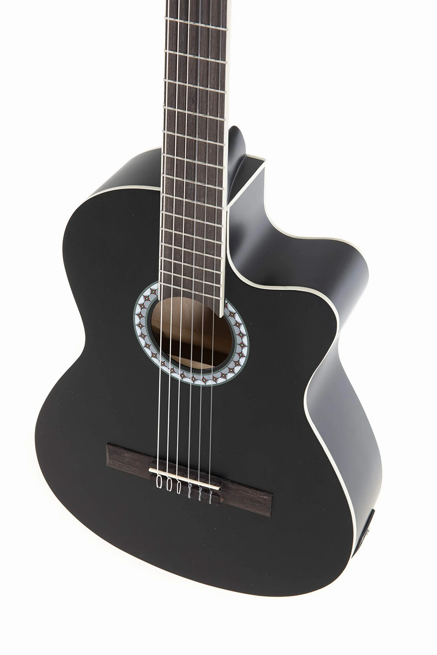 GEWA E-Acoustique Guitare Classique Basic - Classic Electro - 4/4 - Corps Tilleul - Micro 4-Band EQ avec accordeur - Cutaway - Noir