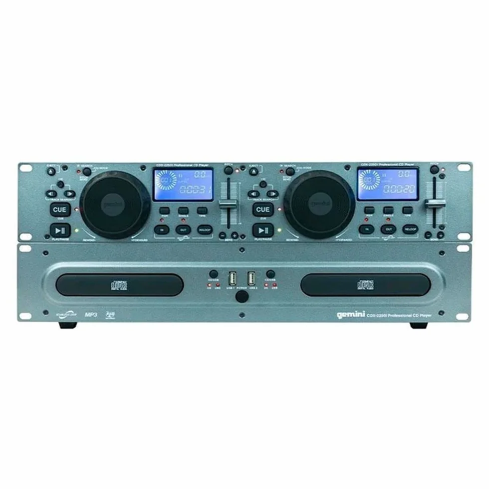 Gemini Sound CDX-2250i – Equipement DJ professionnel rackable 2U avec contrôle Audio Pitch, Lecteur CD multimédia compatible avec CD audio, CD-R et MP3 sur supports USB