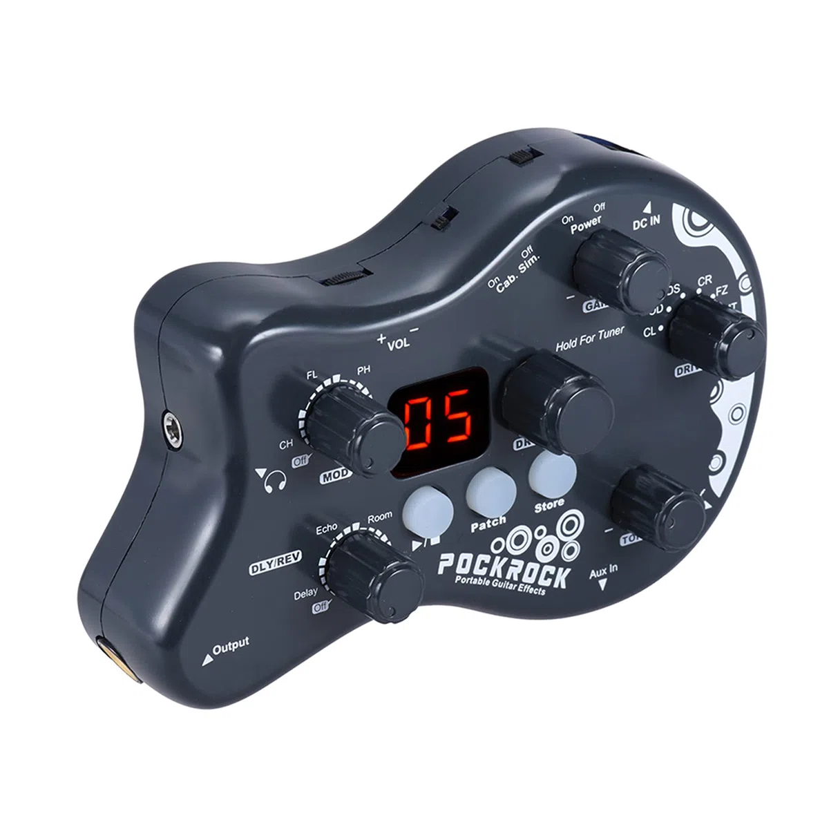 Pédale d’effets pour guitare, processeur multi-effets, 15 types d'effets, 40 fonctions de syntonisation, rythmes de batterie, avec adaptateur d’alimentation