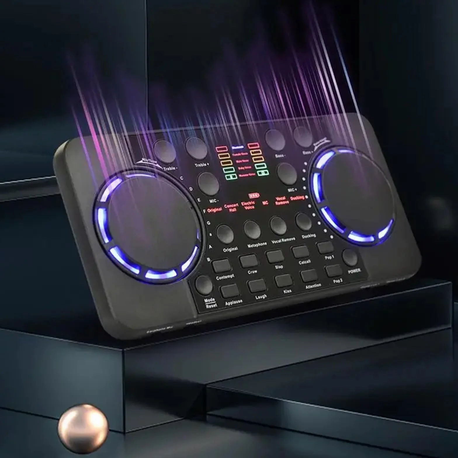 Contrôleur dj Mini mélangeur * dio avec dents bleues, carte son Portable, DJ 16 effets numériques, Console de réduction du bruit, enregistrement USB for le chant Table de mixage DJ