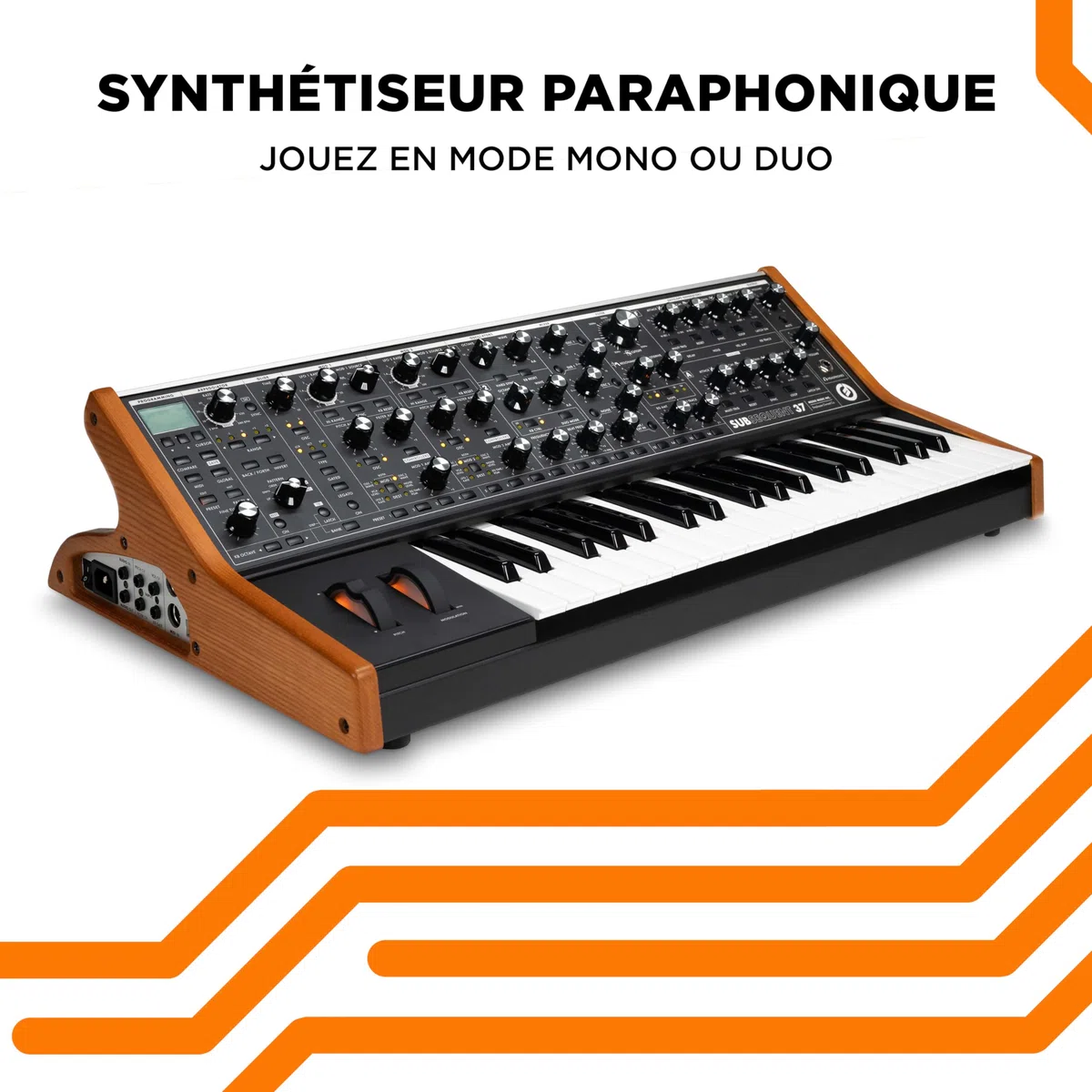 MOOG Subsequent 37 - Synthétiseur Analogique Paraphonique et Clavier MIDI 37 Touches Semi-Lestées, Amplificateur Casque, 256 Préréglages, Écran et Logiciel