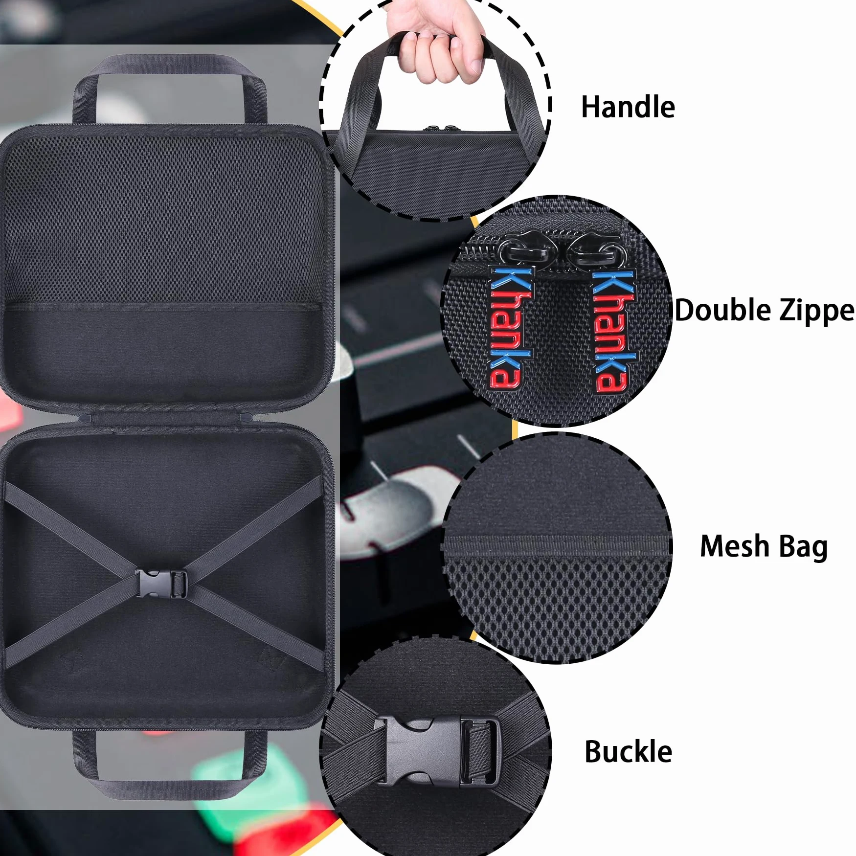 Khanka Étui de Transport Rigide Compatible avec la Production Tout-en-Un RØDECaster Pro II, Housse de Protection de Voyage pour RØDE Caster Pro II (étui Uniquement)