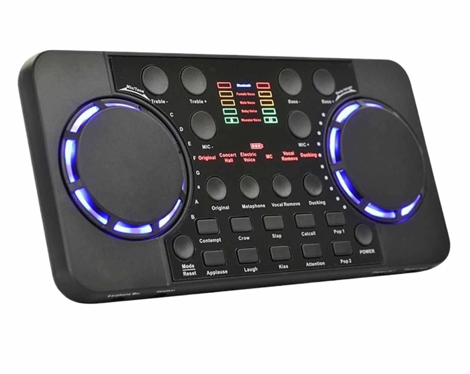 Contrôleur dj Mini mélangeur * dio avec dents bleues, carte son Portable, DJ 16 effets numériques, Console de réduction du bruit, enregistrement USB for le chant Table de mixage DJ