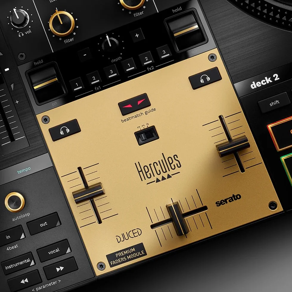 Hercules DJControl Inpulse T7 - Premium Fader Module – Module de contrôle DJ avancé avec faders de haute précision et construction durable