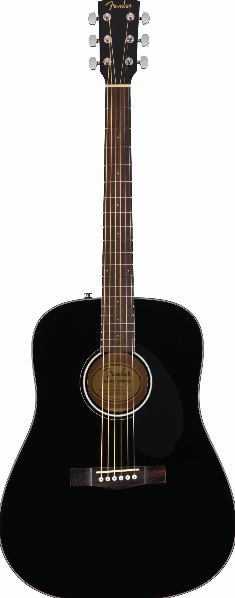 Fender CD-60S Dreadnought Guitare Acoustique, Touche en Noyer, Noir, Inclus des Cours Virtuels Gratuits sur Fender Play