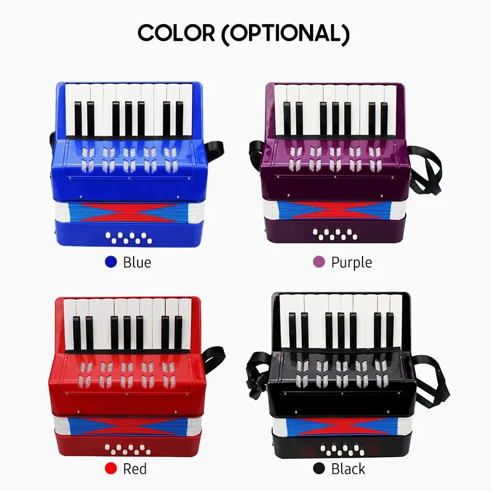 Enfants Enfants accordéon 17 Touches 8 Basses Mini Petit accordéon Instrument de Musique éducatif pour Cadeau d'anniversaire débutant