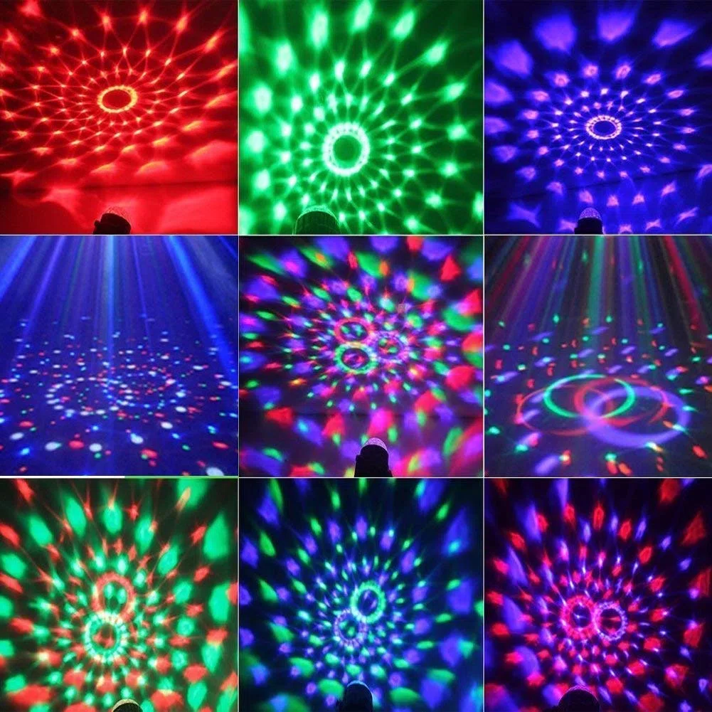 Lumières disco U 'King, télécommande DJ Party Lights 3 W 7 couleurs lumière stroboscopique activée par le son lumières de fête pour Noël, pub, mariage, club, spectacle