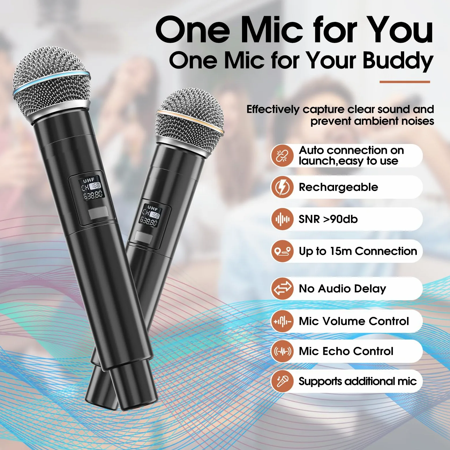 Machine de Karaoké avec 2 Microphones sans Fil pour Adultes Enfants,Karaoke Adulte Prise en Charge de l'extension Microphone à Quatre canaux,pour Les fêtes à la Maison, Les Cadeaux Vintage