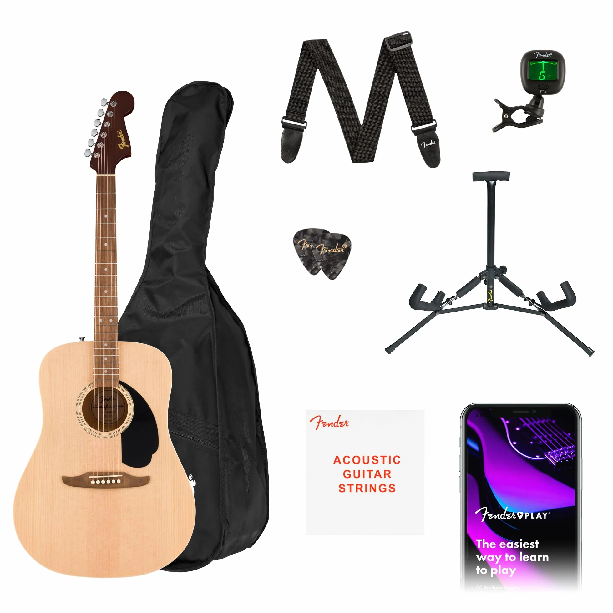 Fender guitare acoustique California Debut Redondo en finition naturelle