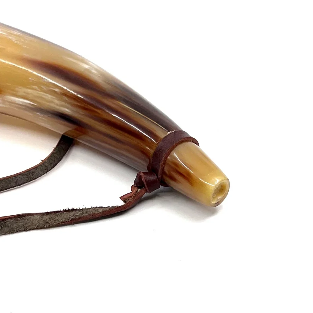 HORNCRAFT Bugle en corne de bœuf | Corne de guerre viking | Trompette sonore de combat | 33 cm | clairon poli léger | Chasse de style trompette | Parfait pour la reconstitution