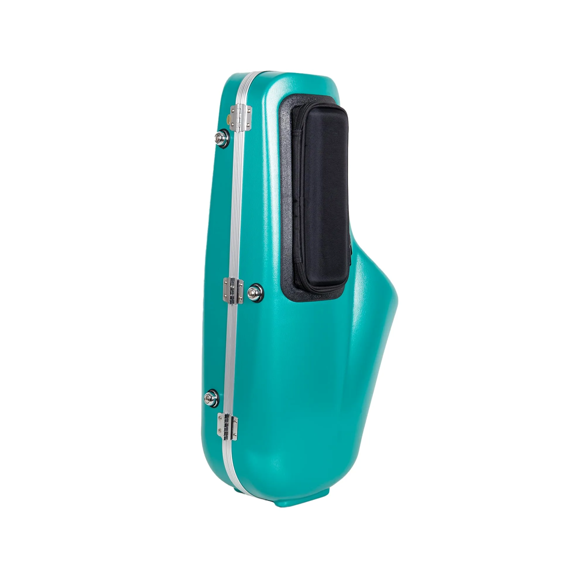 Crossrock Étui Contour ABS pour Saxophone Alto | Finition Bleu Menthe, Intérieur Velours Bourgogne, Serrure, Poche Accessoire, Poignée Ergonomique