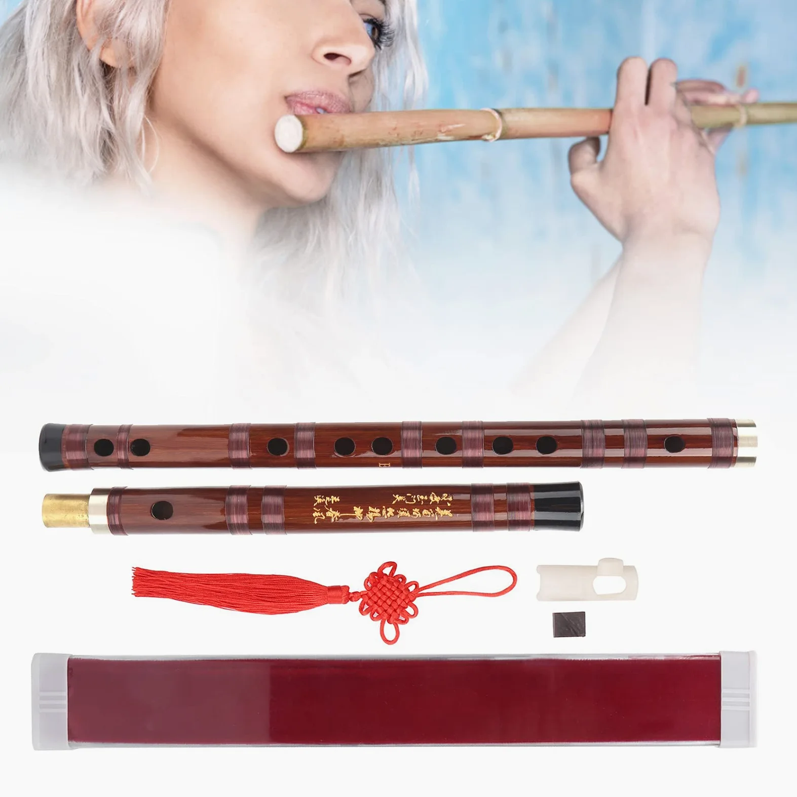 Flûte en Bambou E Key Matière Amère Sèche Sélectionnée Ensemble D'instruments Dizi Traditionnel ZD 02 pour Flûtes en Bambou Débutants , Instrument à Vent