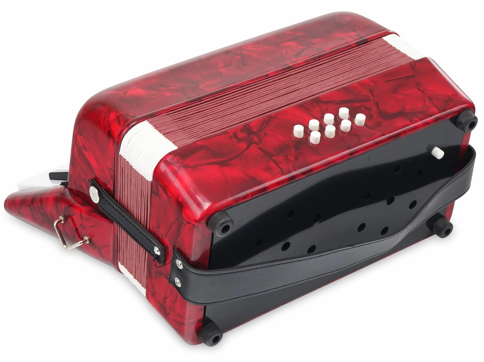 Classic Cantabile Secondo Junior Accordéon 8 Basses (22 touches aiguës, 8 touches basses, incl. sangle de transport et housse) rouge