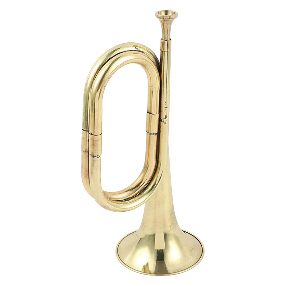 Brass Bugle Horn, Pocket Trumpet, Toy Instrument Gold, Fashionable Cavalry Music Horn, Band & Orchestra Sound Tool for Kids and Beginner Performance Use, 12.01 Inches