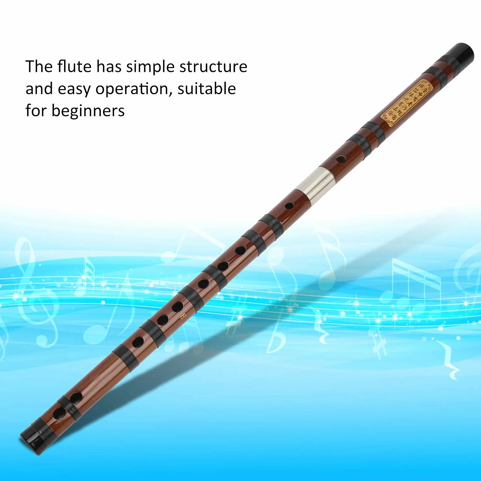 Flûte en Bambou Flûte en Bambou Chinois Lettrage à Clé en D Corps en Matériau Sec Kit Dizi Instrument à Vent Traditionnel avec une Bonne étanchéité