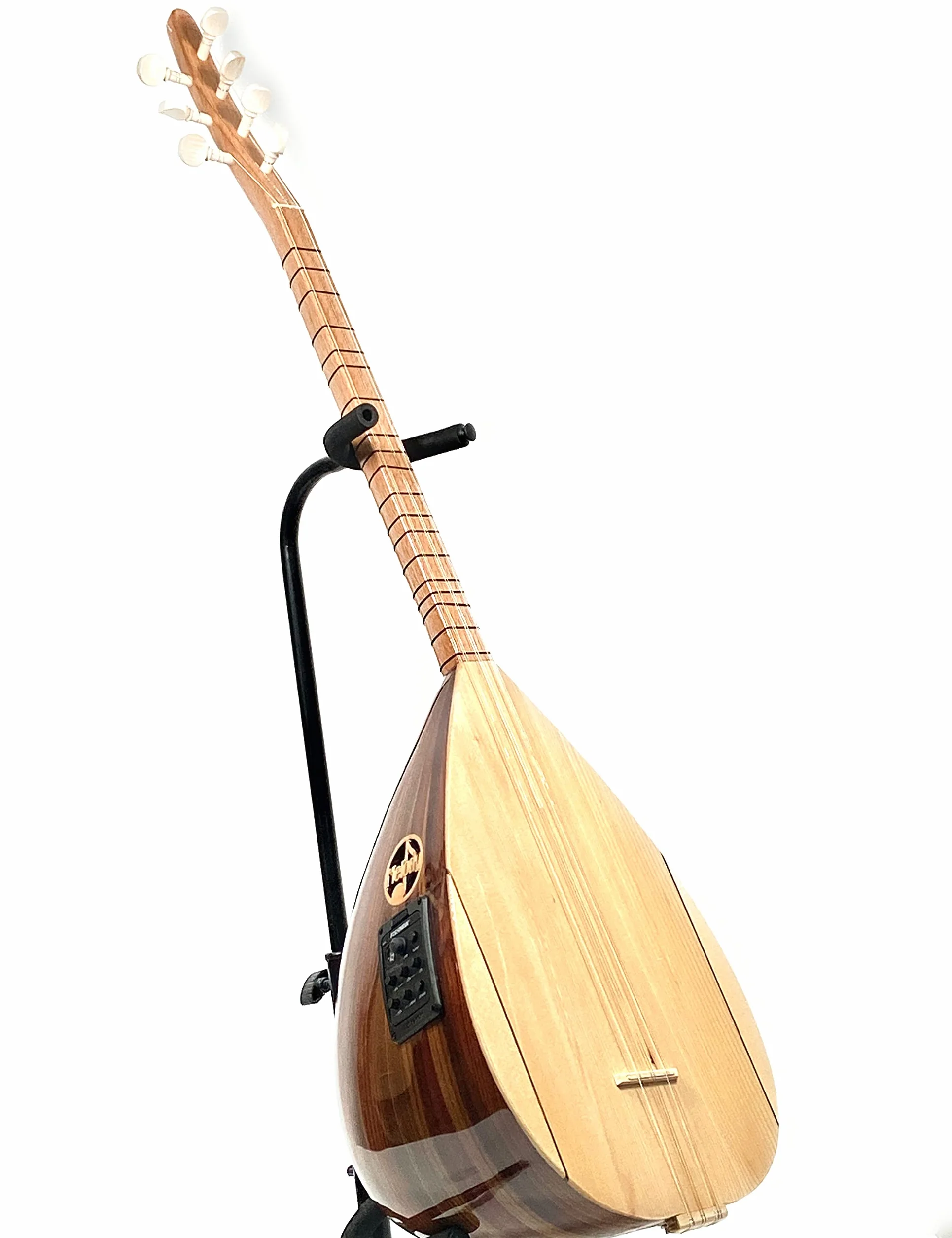 Melody Saz Baglama avec housse et micro - 7 cordes - Bruit - 115 x 20 x 18 cm - Marron - Acier allié - Acajou - 3 kg
