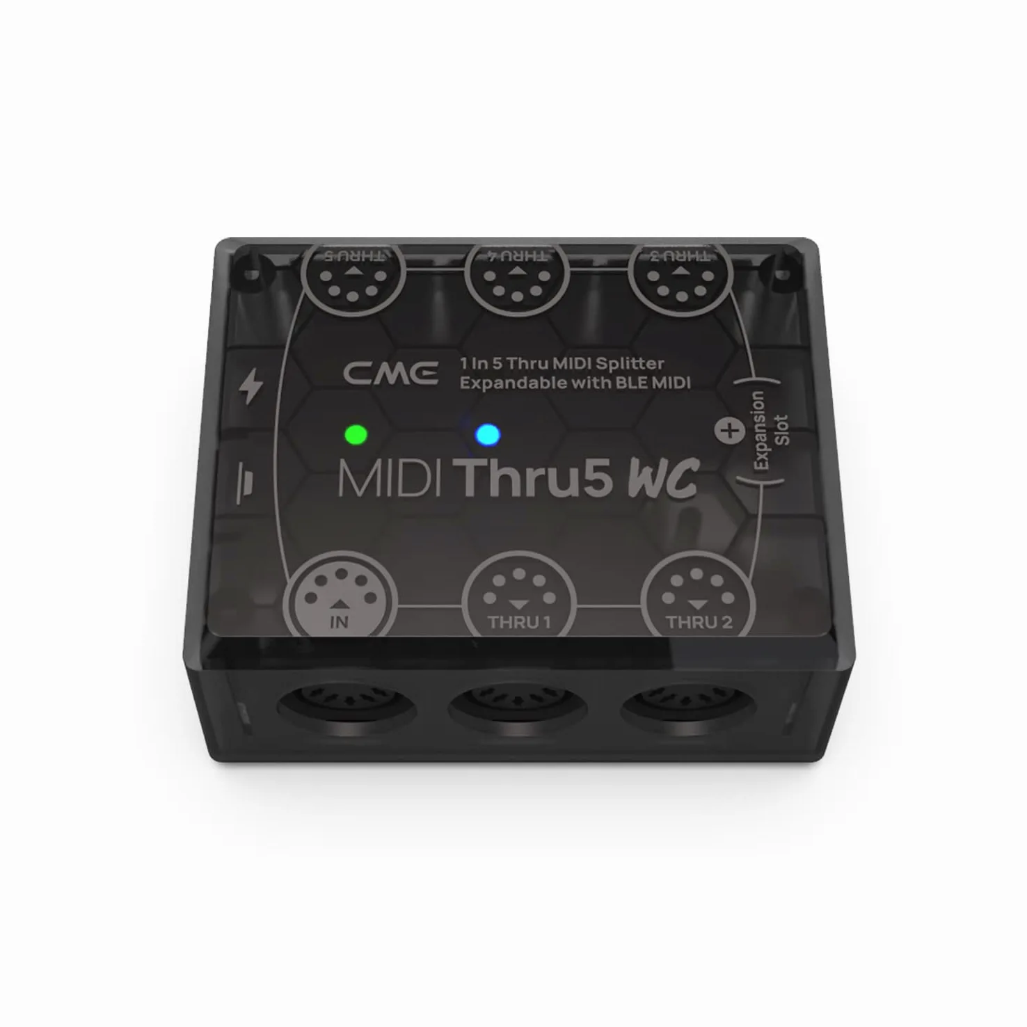 CME MIDI Thru5 WC – Répartiteur DIN 5 Broches 1 Entrée / 5 Sorties, Compatible SysEx, Clock et MPE, Extension Bluetooth Optionnelle