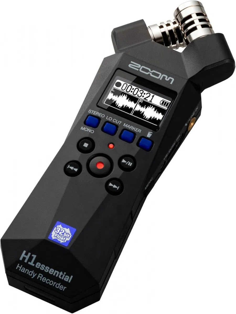Zoom H1essential Ensemble enregistreur audio portable 2 pistes 32 bits avec APH-1e avec pare-brise poilu, coque rembourrée, adaptateur secteur et câble USB C