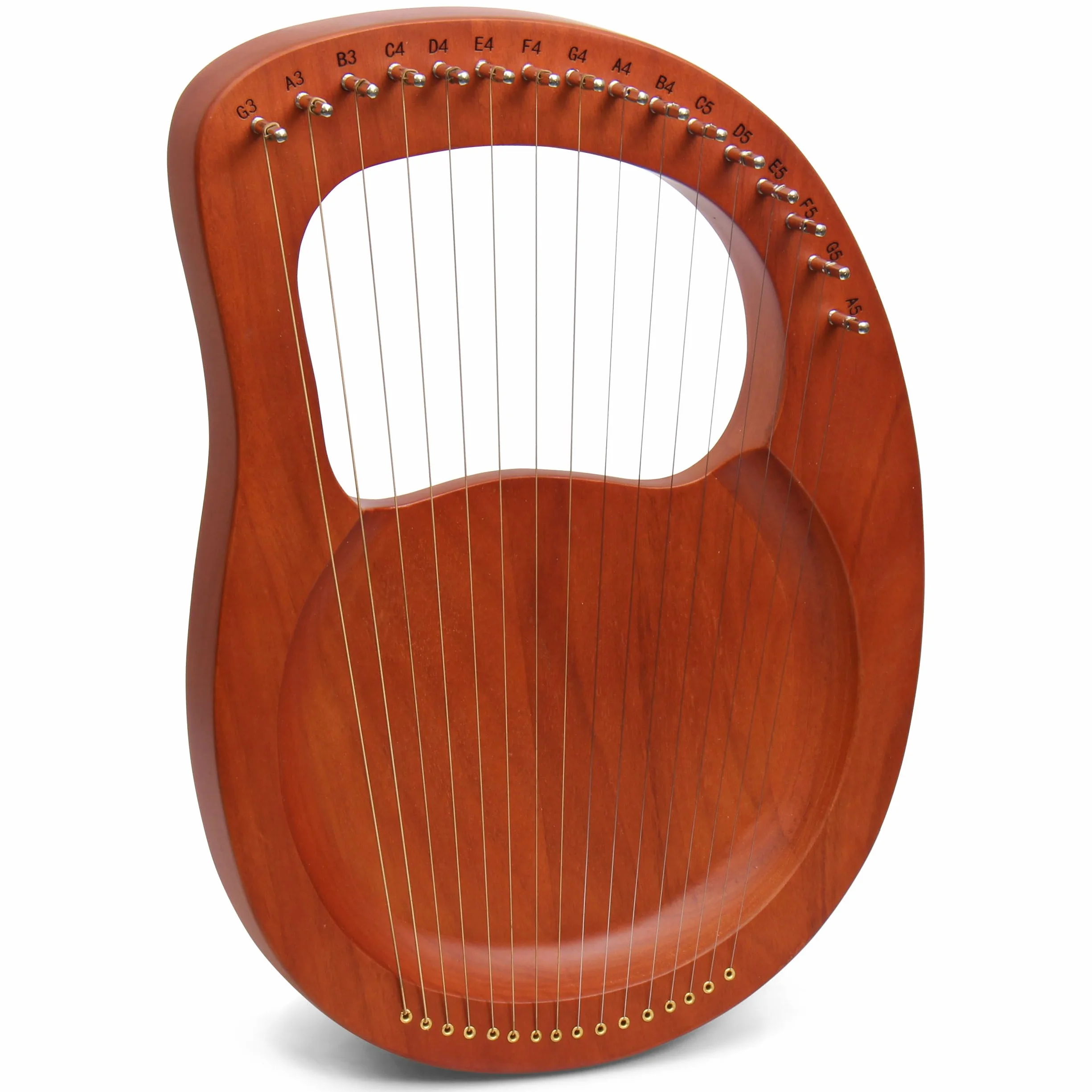 Little Lyre Harpe 16 cordes en acajou avec cordes en métal Style antique avec clé d'accordage et sac de transport Marron
